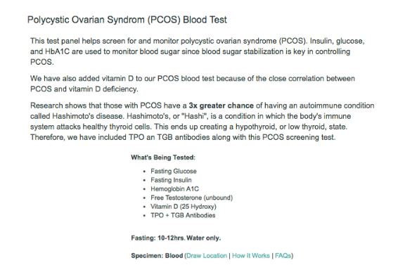 PCOS blood test