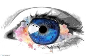 Altered Perception - Beautiful Eye With Flowers Around It