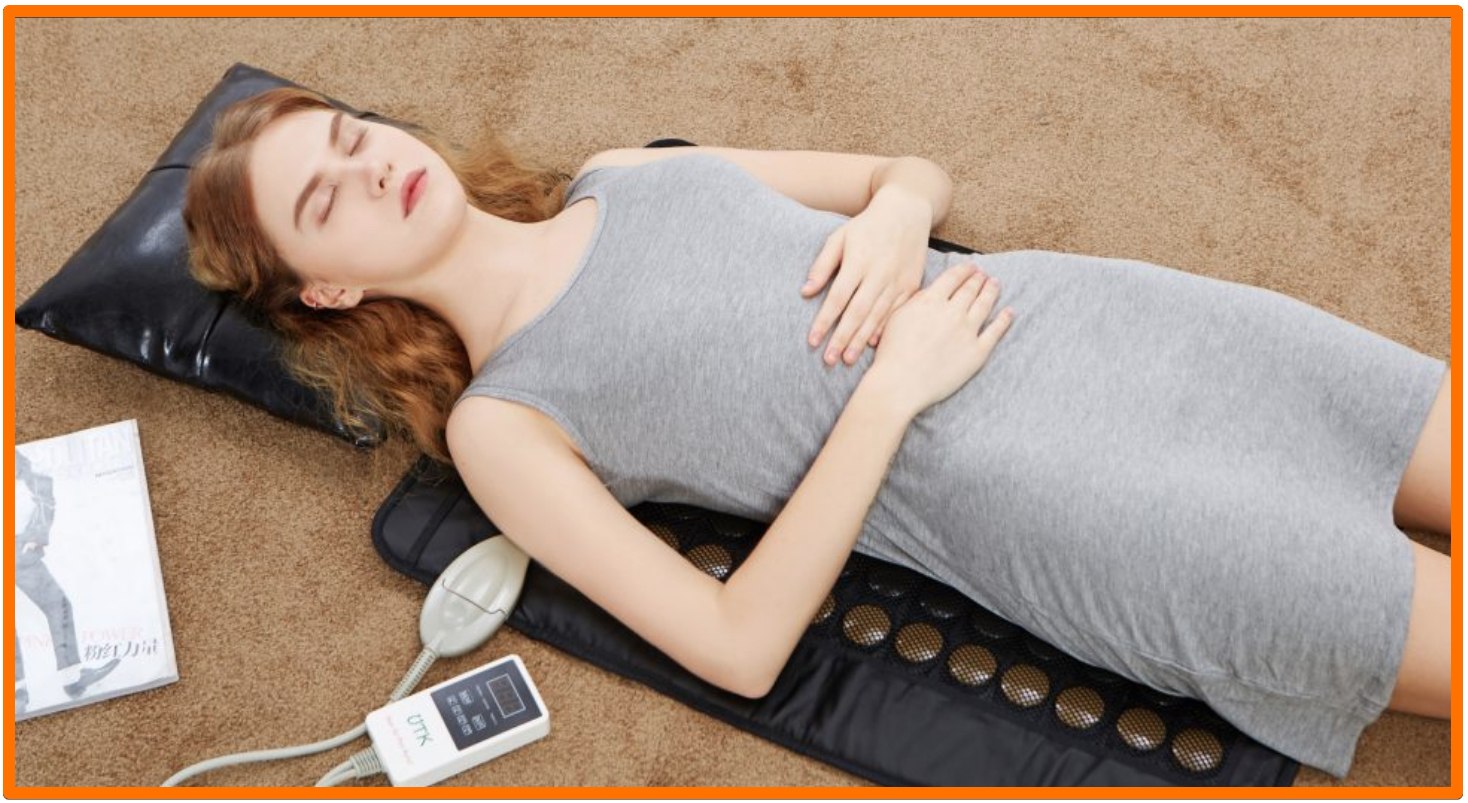 UTK Far Infrared Heating Pad - Girl Laying On Heating Pad