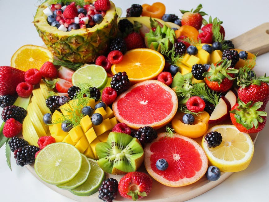 beautiful platter of assorted fruit